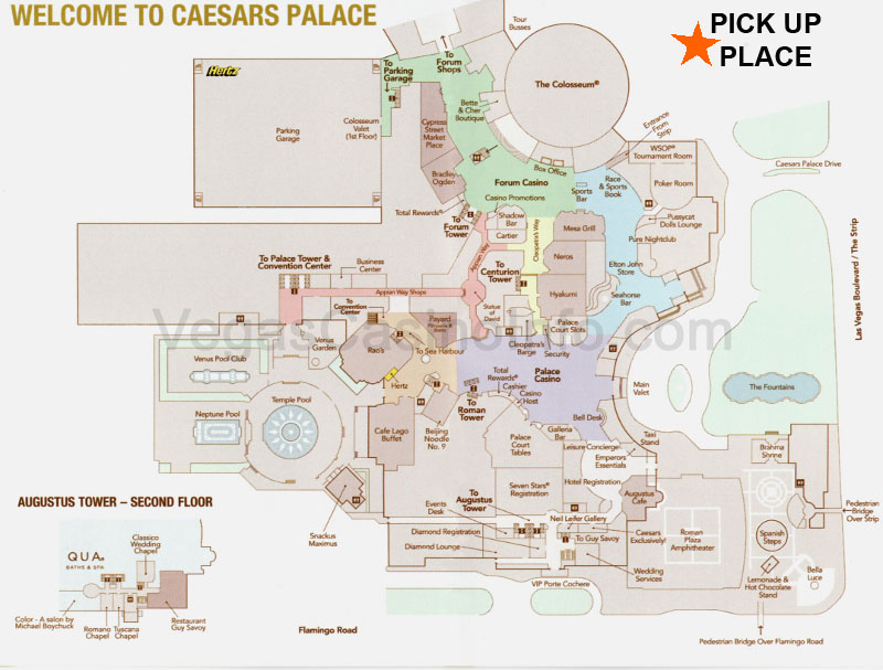View an interactive map of The Forum Shops at Caesars Palace